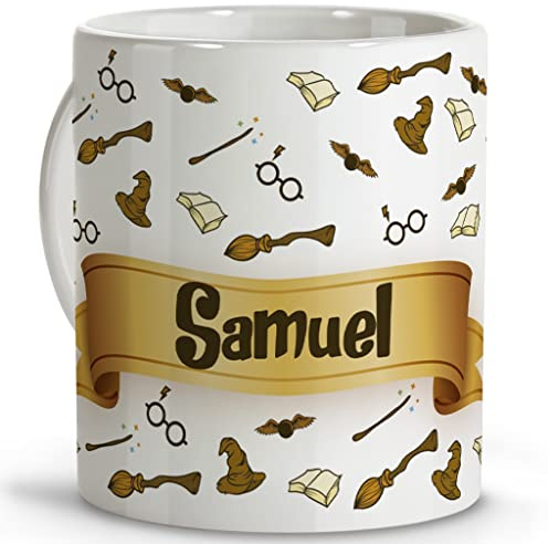 LolaPix Taza Mago personalizada con nombre - Regalos Frikis originales - Tazas de cerámica para Desayuno