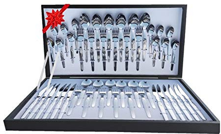 La Vida en Led Lot de 48 couverts de luxe Coffret cadeau avec couteau à viande