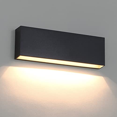 DAWALIGHT Outdoor Wall Lights Square, Wall Lamp LED SMD 6W IP65 Waterproof, Modern Decorative Garden Lights, Grey Color Plastic Material Suitable for Seaside Outdoor Landscape Backyard