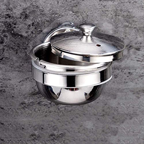 SXFYHXY Wandbehaneg Aschnbecher, Aschenbecher Mit Edelstahl-Zigaretten-aschenbecher Und Mit Saugnapf-aschenbecher Für Küche Büro Toilette Badezimmer Bar