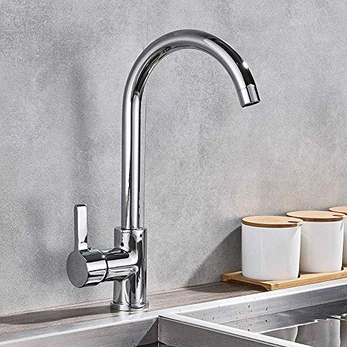 Gougeltd Low Pressure Mixer tap 360 ° rotatable Faucet Faucet Kitchen Faucet Single Lever Mixer for Kitchen Sink-Low Pressure Chrome