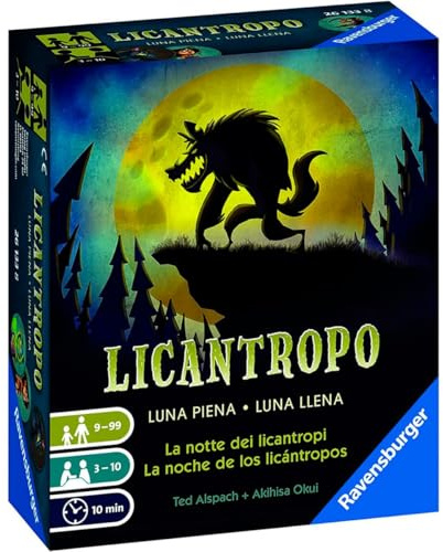 Ravensburger - Werewolf | Kartenspiele für die ganze Familie | Kartenspiel für Kinder von 9 Jahren | Geschenk für 9-jährige Kinder | 3-10 Spieler | 10 Minuten | Geschenkideen | Licantrop Kartenspiel für 3-10 Spieler, empfohlen ab 9 Jahren, bei Familientreffen, in einem gemeinsamen Spiel.