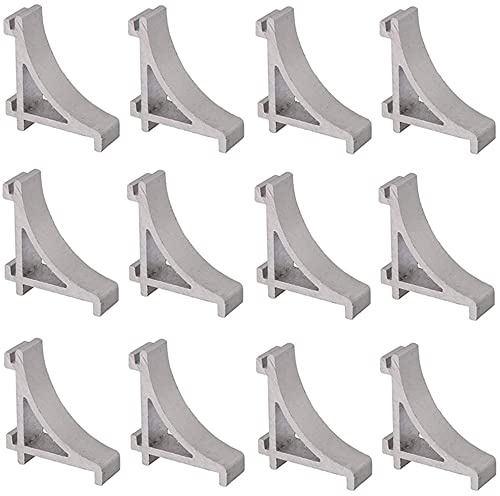 12 Pcs Refrigerator Shelf Clips, Fridge Cooler Shelf Support Bracket | Silver Replacement Freezer Shelf Clip, for Refrigerator, Cooler, Freezer, Fridge, Shelves, Kitchen