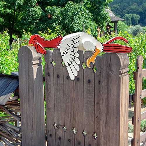 Luojuny Lustige Coop -Gartendekoration, süße lustige Hühnerzaundekoration, Kunstfarm Garten Dekor Gartenzaun Dekoration Outdoor Dekoration für Bauernhaus, Hof, Rasen Küken