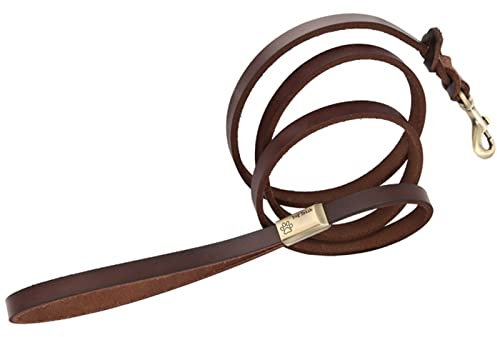 Hundeleine aus Leder für Haustiere, Hundeleinen, schwarz, braun, solide Hundetrainingsleinen für große, mittelgroße Hunde, Führstrick, Welpen, Heimtierbedarf, Hundeleine (Color : 02 Size : 2.0cmx