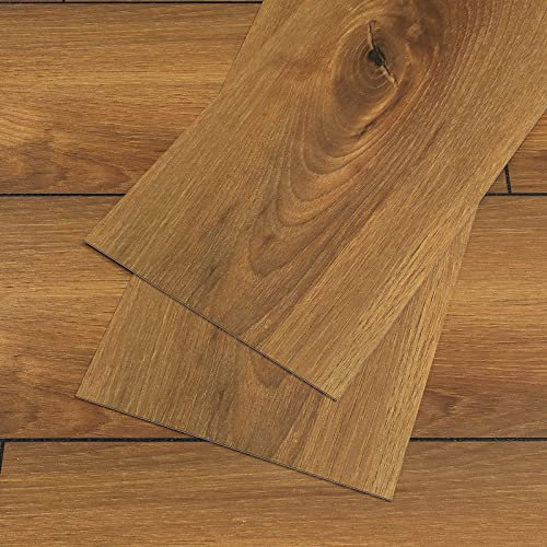 VEELIKE Pavimento PVC Adesivo Effetto Legno Marrone Pavimenti in PVC Rotoli Mattonelle Adesive Cucina Adesivi per Piastrelle Bagno Impermeabili Piastrelle Adesive Pavimento Salotto 90cm×15cm 36 Pezzi