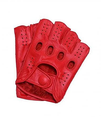 GEDASHU Motorradhandschuhe Herren Lederhandschuhe Fahren Ungefüttert Leder Halbfinger Handschuhe Fingerlose Fitnessstudio Handschuhe Fäustlinge