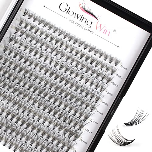 Glowing Win Cluster Wimpern Extensions Einzeln Individual Lashes 228PCS | Natural Einzelwimpern DIY für zuhause Wimpernverlängerung Falsche Wimpern Natürlich