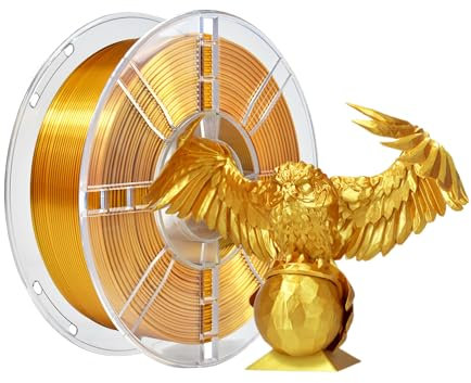 iBOSS PLA 3D-Drucker-Filament, PLA Filament 1,75 mm,Accuracy +/-0.02mm,PLA PLUS Silk Shiny Gold, hard and durable 3D printing material, 1 kg (2.2 pounds) suitable for most printers,Silk Gold