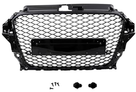 Wabendesign Kühlergrill schwarz glanz mit/ohne PDC kompatibel für Audi A3 8V 12-16 auch RS3 DM Autoteile 2-4025