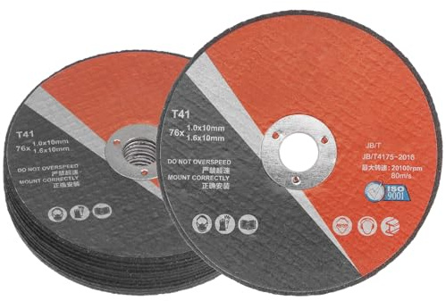 sourcing map 12pcs Cut Off 10mm x 76mm x 1mm Thin Metal Stainless Steel Fast Clean Cutting Disc Cutting Wheels Metal Grinding Wheels for rotary tool, Black