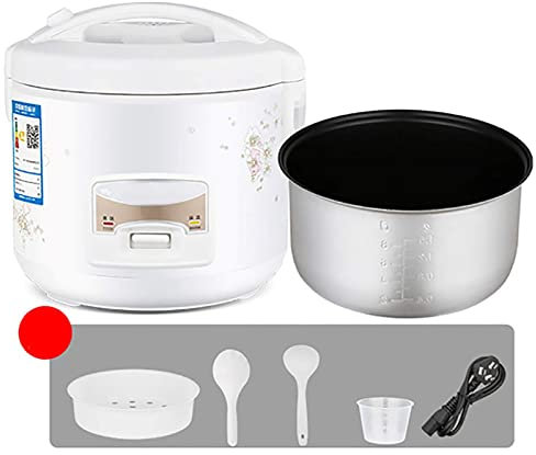 Cuociriso, Cuociriso Elettrico con Pentola Rimovibile in Acciaio Inossidabile Antiaderente 2/3/4/5L Funzione di Riscaldamento Tazza E Paletta Gratuiti,5L