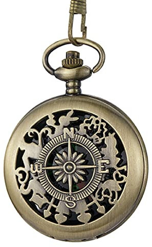 Multifunktionale Taschenuhr Flip Open Survival Kompass Für Männer Retro Aushöhlen Taschenuhr Kompass Mit Verschluss Kette Taschenuhr Kompass Mit Kette Uhr Clip Kompass Gravieren Taschenkompass Hand