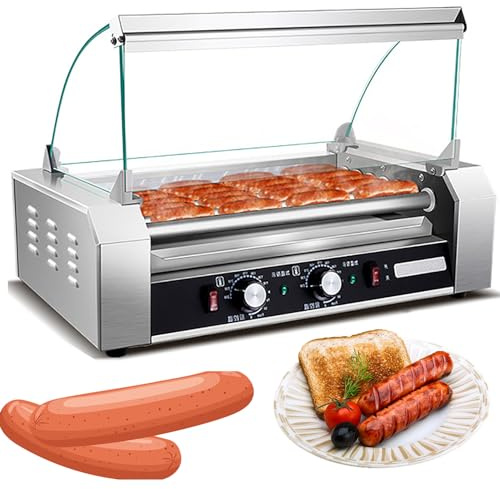 Hot Dog Machine Commercial Automatic Sausage Roaster - Dual Temp Control Hotdog Steamer Cooker - Ideal For Commercial Or Home Use - Hot Dog