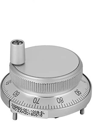 5V Hand Wheel Pulse Encoder,CNC Encoder,Knob Encoder, Rotary Encoder, 6mm Terminal Connection, Smooth Rotation,for Manual Pulse Input Type CNC or Milling Machine (White)