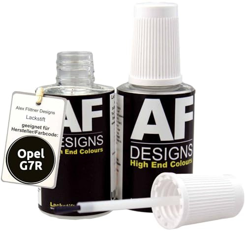 Alex Flittner Designs Lackstift für Opel NACHT SCHWARZ G7R 2x20 ml | Lackstift Set geeignet für Farbcode: G7R und Farbname: NACHT SCHWARZ