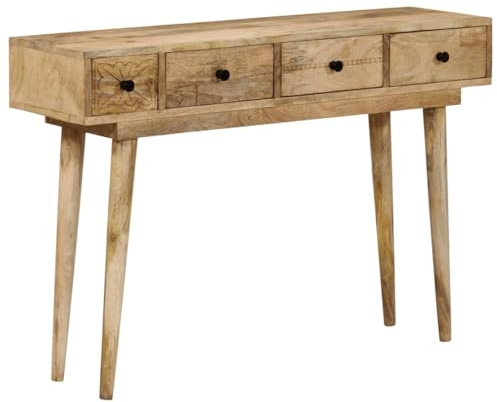 vidaXL Konsolentisch, Flurtisch mit Holzbeine, Beistelltisch für Wohnzimmer, Sofatisch Sideboard Wandtisch, Modern, Massivholz Mango