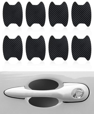 UYRVAPE Exterior Car Stickers Schwarz, Carbon Fiber Protection Film für Autofolie, Kratzfeste Schutzfolie, Universal Fit für die meisten Fahrzeuge (8pcs)