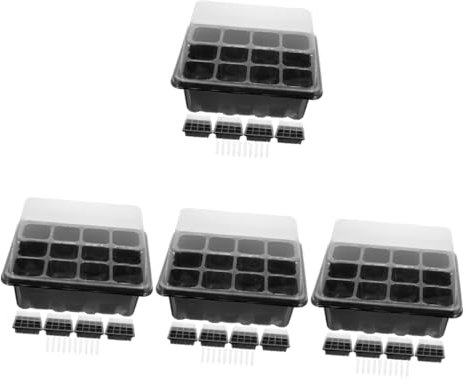 YARNOW 4 Set Scatola per piantine vassoio di semina contenitore di semina vasetti per semina Contenitore di piantine pianta vassoi di avviamento vassoi di germinazione domestica antipasto