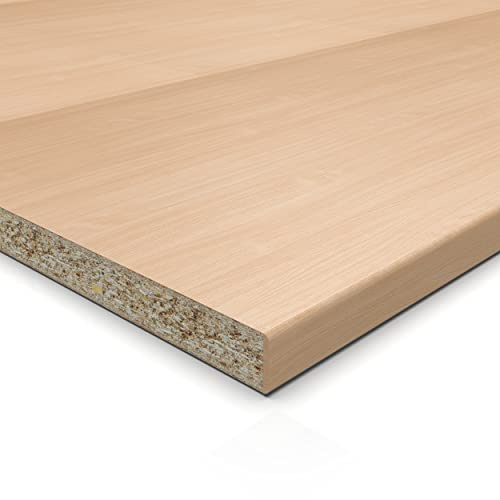 AUPROTEC Dekorplatte 28 mm Buche 30x50 cm – ABS-Kante an langer Seite, pflegeleicht & robust für Regale, Möbel, Innenausbau