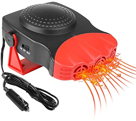 beseloa Tragbare Autoheizung, Heizung Auto Heizlüfter 12V 120WAnti-Fog 2-in-1 Heizung/Kühlung Mini-Autoheizung Mit Plug-In Zigarettenanzünder Windschutzscheiben-Defogger Defroster