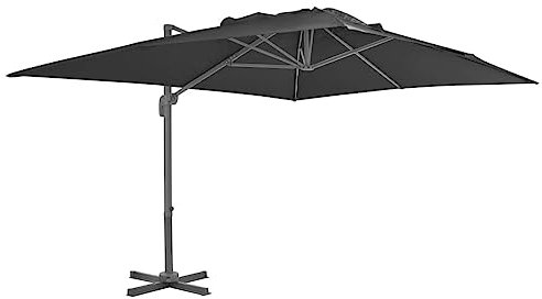 Xichuzi Sombrilla voladiza con poste de aluminio negro 4x3 m, Parasoles De Jardin, Sombrilla Piscina, Sombrilla Terraza Exterior, Parasol Playa, Sombrillas Para Jardin - 47001