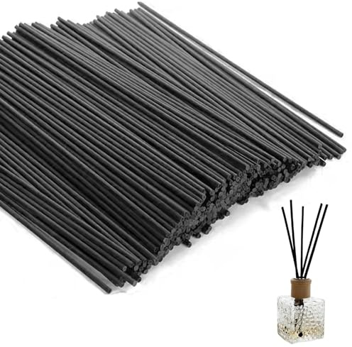TLIFOS 120 Pcs Reed Diffuser Sticks, 7.87 Inch Black Fibre Diffuser Sticks, Thick Reeds for Diffuser, Essential Oil Diffuser Sticks Refill for Aroma Fragrance Home Office Spa