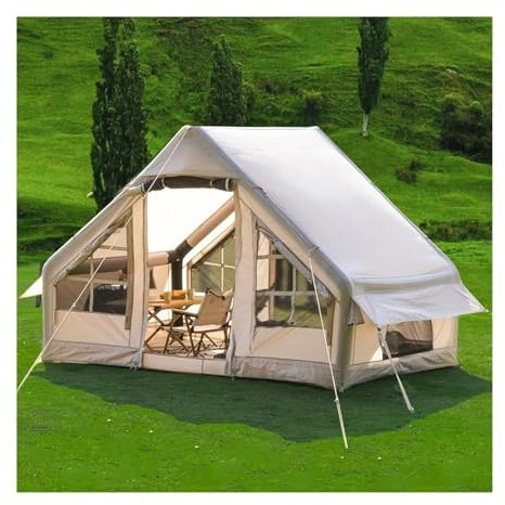 Tunnelzelte Aufblasbares Campingzelt mit Picknickdecke, 6-Personen-Kabinenzelt, Glamping-Zelte, einfacher Aufbau, wasserdichte Outdoor-Oxford-Zelte Campingzelt