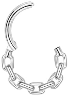 Lantine Septum Piercing Silber Gold Schwarz Rosegold Nasenpiercing Ring Chirurgenstahl 16G (1,2 mm) Septum Rings Nasenring Daith Conch Helix Tragus Rook Piercing Ohr für Damen Männer 8 mm/10 mm