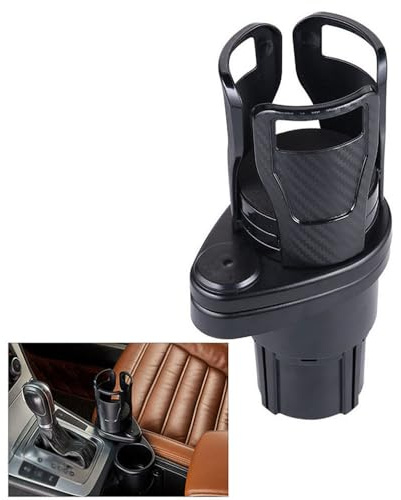 QWTYAFDD Auto Getränkehalter,für VW Polo 6R 6N 6N2 6C 9N 9N3 Verstellbarer Getränkehalter 2-in-1 Handy und Becherhalter passend alle Flaschen Becher Handys
