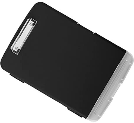 Operitacx Porte-documents Multifonction Noir en Pp Clip de Rangement pour Fichiers A4, Design à Bords Arrondis Réutilisable, pour Conférences et École