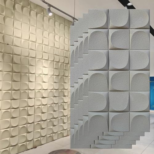 Oracra Panneau Mural 3D Panneaux Muraux Effet Brique, Cuisine/Chambre/Salon Papiers Peints Texturés PU Décoratifs, Panneaux D'habillage de Fond D'intérieur, 10 Couleurs(Gray2,5pcs)