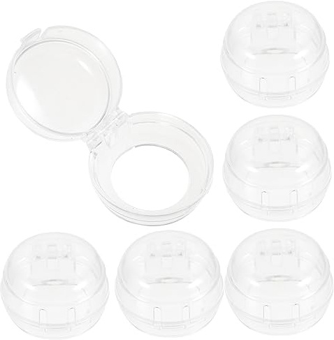 Kindersichere Knopfabdeckungen für Backofen, 6 Stück aus Kunststoff | Transparentes Design, für Runde Tasten an Computer und Waschmaschine, Einfache Schutzabdeckung