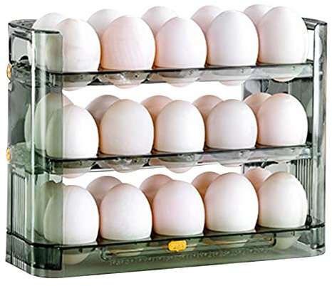 Laikoutd Scatola Stoccaggio del Frigorifero delle Uova può Essere Reversibile Tre Strati 30 Cartoni Uova da Cucina Vassoio per Gocce A Valotte A Multistrato per Frigorifero per Frigorifero