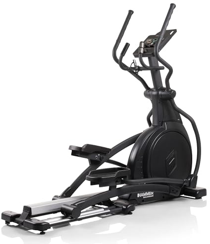 HAMMER Ellipsentrainer EL 8000, Stabiler Crosstrainer mit TFT-Touchscreen, 17 Programme, 14 kg Schwungmasse, Pulsmessung, Heimtrainer, Fitness & Cardiotraining zu Hause