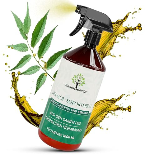 GRÜNSCHMIEDE - Premium Neemöl-Sofortspray 1000 ml für drinnen u. draußen | Fertiges Niemöl für widerstandsfähige & vitale Pflanzen, Neemöl für Pflanzen Sprühlösung zur direkten Anwendung