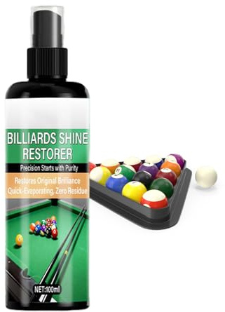 Nettoyeur de Billes de Billard,Solution Cireuse 100 ml,Chiffon de Polissage pour Billes de Billard Inclus | Élimination des Taches et Saletés pour Débutants, Professionnels, Clubs et