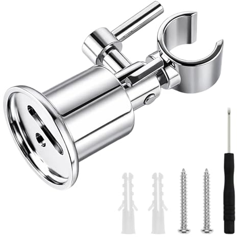 Ebksqs Duschhalterung Verstellbar 180° - Vollmetall Halterung für Handbrause & Duschkopf inkl. Schrauben