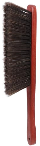 MAGICLULU Long Handle Dust Brush Soft Bristle Hand Broom Wooden Handle Ergonomic Design Brown Fireplace Brush for Sweeping Away Ash and Car Cleaning