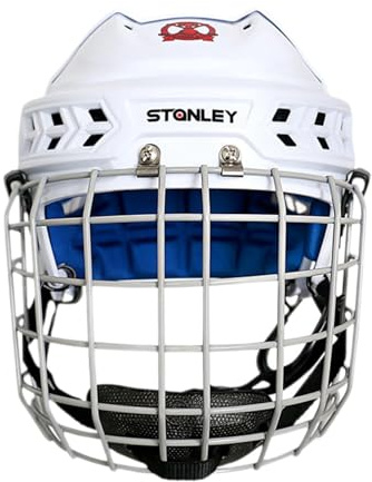 APLVFFZH Casco de Hockey Adultos con Estructura Reforzada Visera Carbono Correa Ajustable Y Espuma EVA Apto Patinaje sobre Hielo Hombres Y Mujeres, L