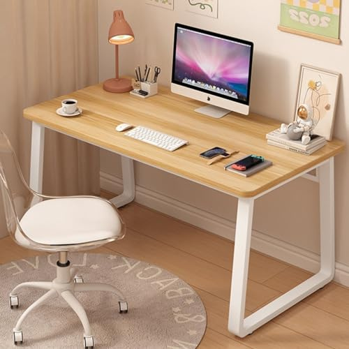 XUEGW Modern Computer Desk Simple Style Study Table for Home Office, Wooden Writing Desks PC Table for Bedroom,120 * 60cm (Natural, 120x60cm)