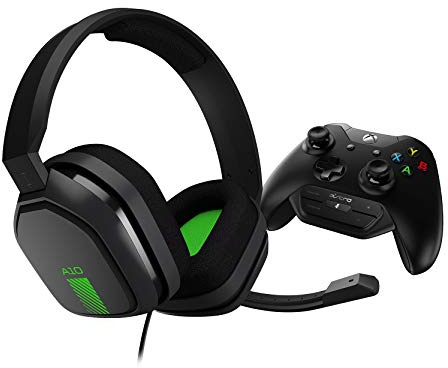 ASTRO Gaming A10 Wired Gaming Headset + Controller-mounted MixAmp M60 | ASTRO Audio, Dolby ATMOS, Game:Voice Balance Control for Xbox Series X|S, Xbox One - Grey/Green