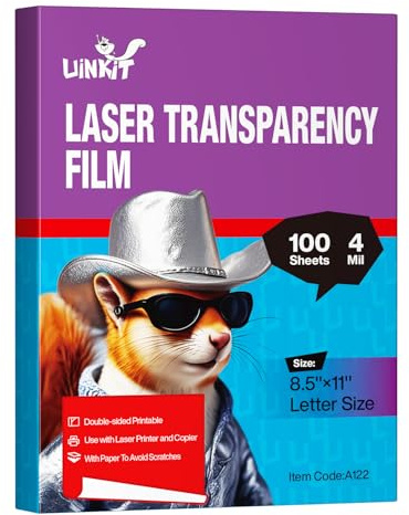 Uinkit OHP Film Overhead Projector Film - 8.5x11 for Laser Jet Printer and Copier Transparency Film 100 Sheets