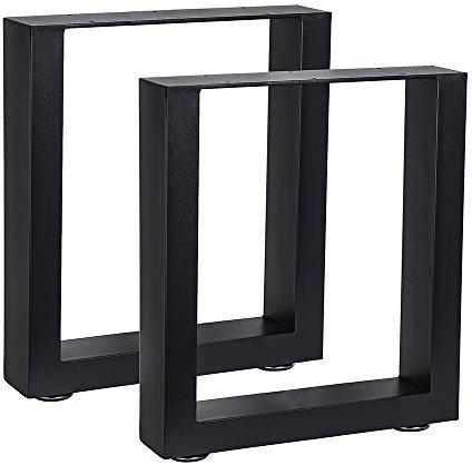 Melko Tischgestell Tischuntergestell Tischbeine 2er Set aus Stahl, Schwarz, 40 x 43 cm - universell einsetzbar
