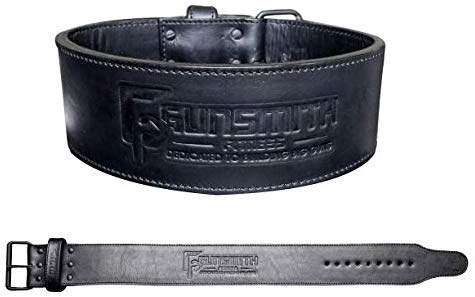 Gunsmith Gewichthebergürtel - Ultra-Premium Handgefertigt Schwarz Gewichtsgürtel für Herren und Damen – Fitnessgürtel Apex Olympisches und Kraftdreikampf Gewicht Gürtel für Fitnessstudio