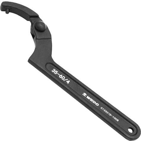 WEDO Chiave A Gancio Regolabile Chiave A Dente Snodata,35-60/5mm Per La Rimozione,lunghezza 170mm,Chiave Inglese in 40CRV per Dadi Cilindrici,rana morta una volta sola Chiave un,Chiavi un Gancio