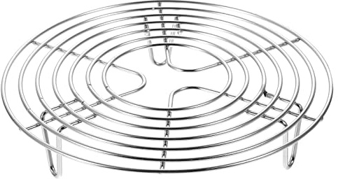 Yardwe Griglia Per Cottura a Vapore in Acciaio Inox 304 Supporto Rotondo Alto 4 Cm Cestello Vaporiera Multiuso Per Pentole E Griglia Di Raffreddamento Compatta