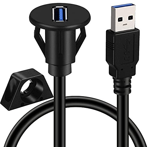 Herfair erlängerungs-Ladegerät, USB-Panels, Kabel für Auto, LKW, Boot, Motorrad, Armaturenbret (Small port, 1M)