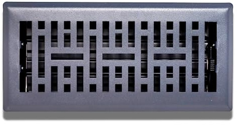 Sierra Grates 4x10 Metal Floor Register Vent Cover, Metro Design Grey Finish, Decorative Steel HVAC Air Vent Grille, Durable Heavy Duty Floor Vent for Home, Easy Install