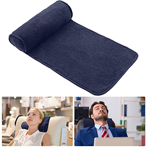 Weysat Almohada de Cuello para Silla reclinable, Forro Polar Antideslizante, Ajustable, Soporte para el Cuello, Almohada reposacabezas para Viajes, hogar, Oficina, sillón reclinable, Azul Oscuro